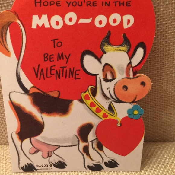 "Hope You In The Mooood" Vintage Valentine Card - Picture 2 of 2